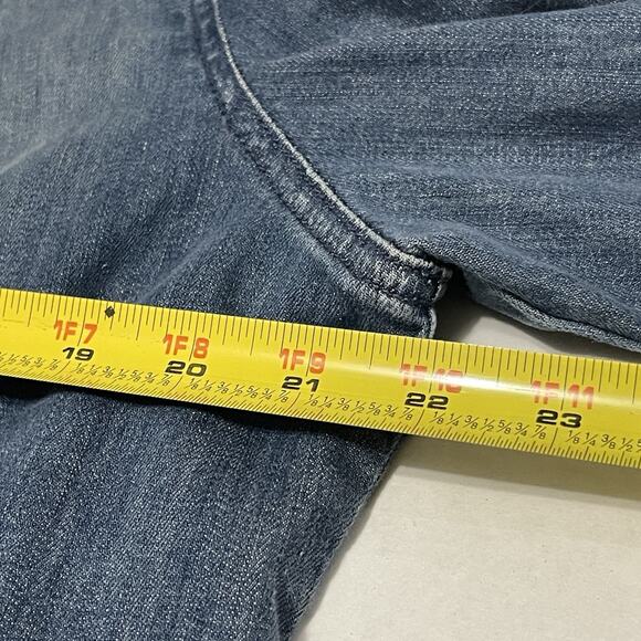 Chicos Platinum Denim Jacket Womens 3 Embellished Open Front Cuff Sleeves Pearls - Picture 9 of 10